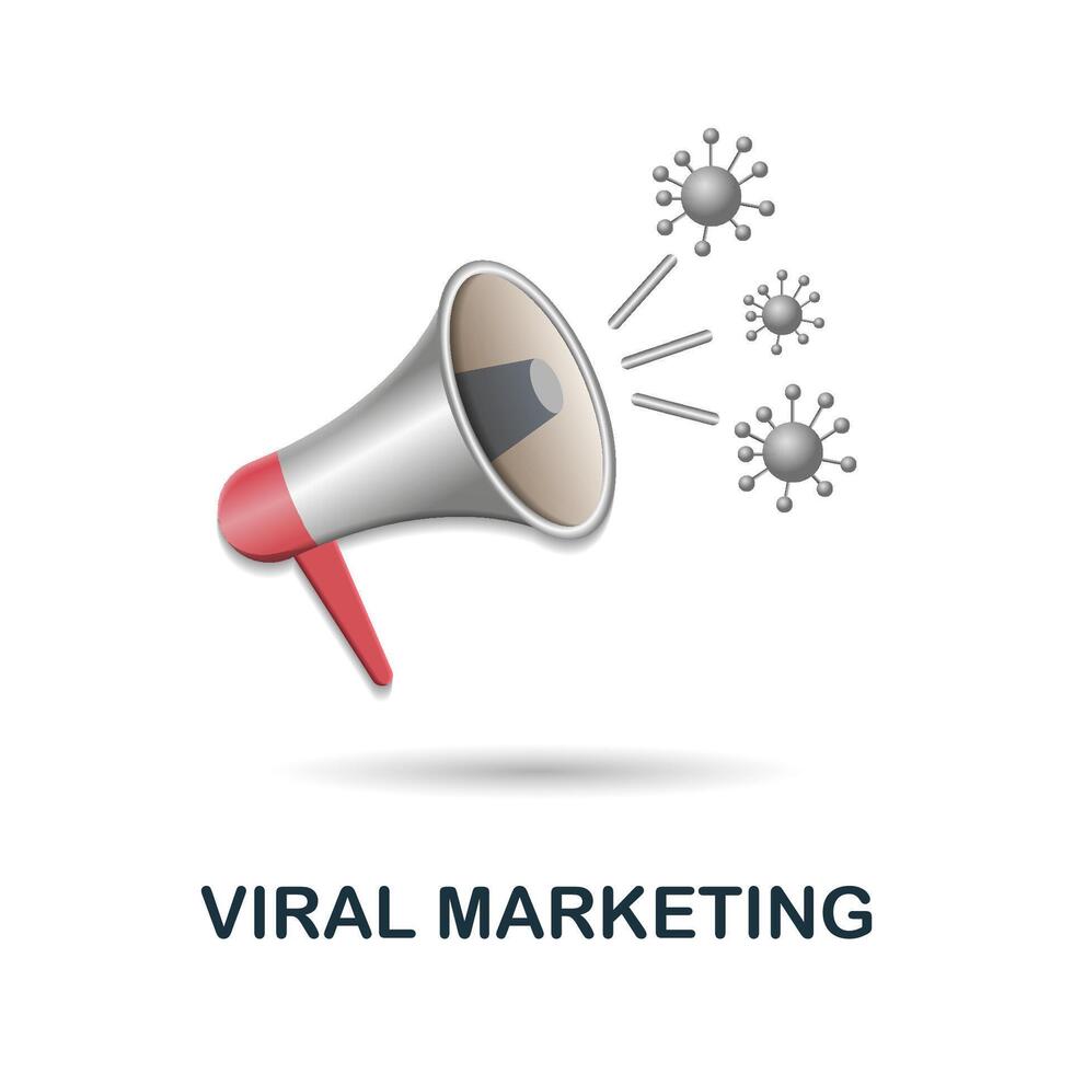 Viral Marketing icon. 3d illustration from affiliate marketing collection. Creative Viral Marketing 3d icon for web design, templates, infographics and more vector