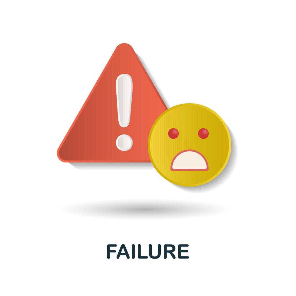 Failure icon. 3d illustration from brain procces collection. Creative Failure 3d icon for web design, templates, infographics and more vector