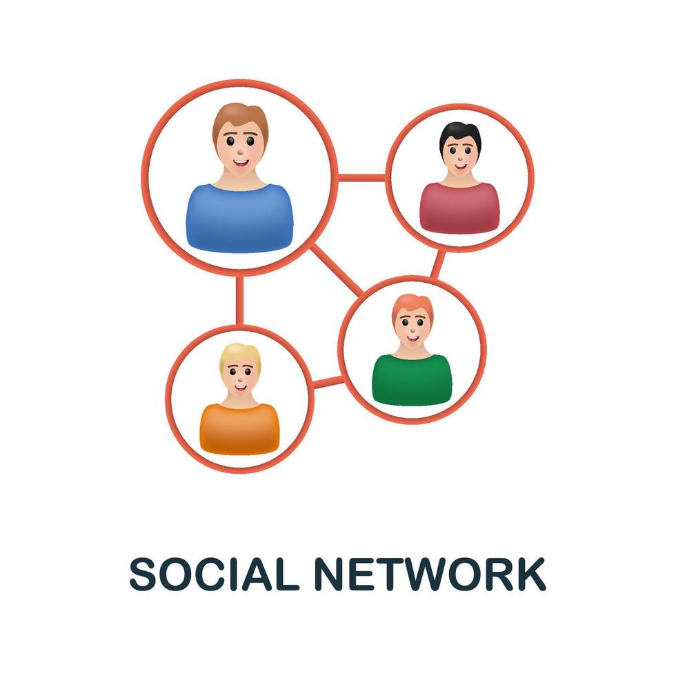 Social Network icon. 3d illustration from blogger collection. Creative Social Network 3d icon for web design, templates, infographics and more vector