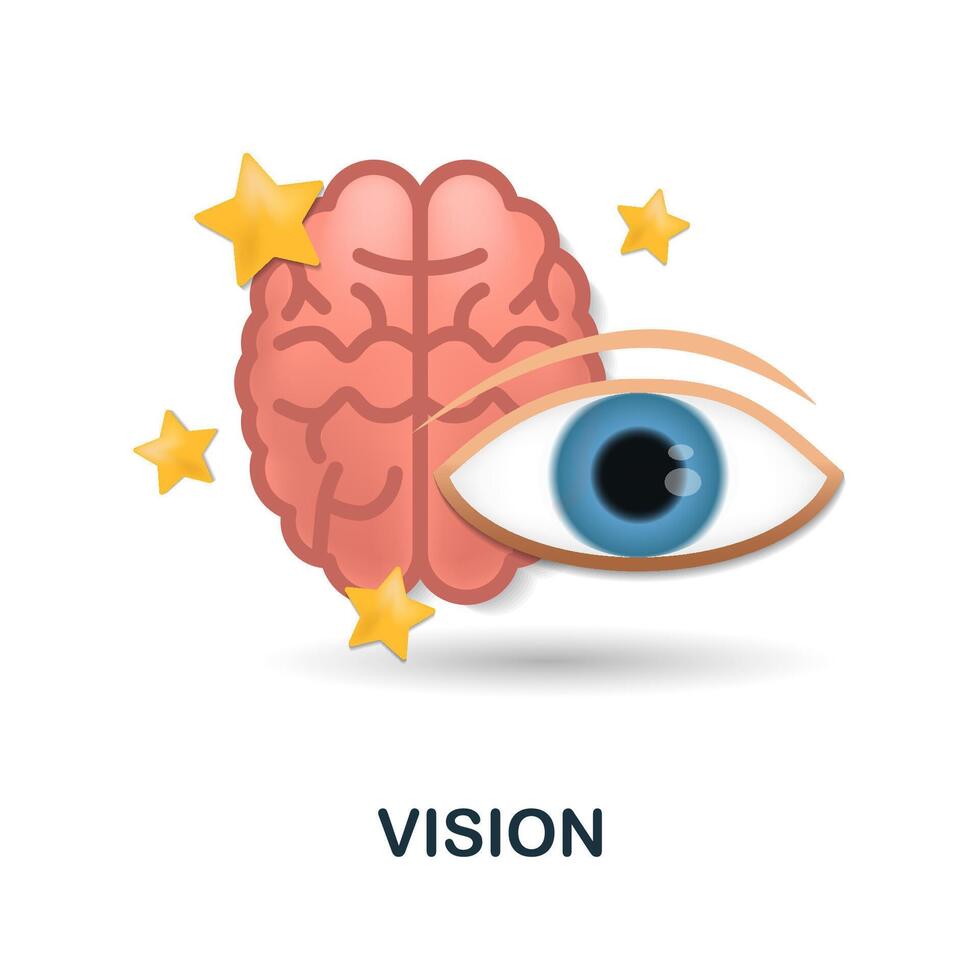 Vision icon. 3d illustration from brain procces collection. Creative Vision 3d icon for web design, templates, infographics and more vector