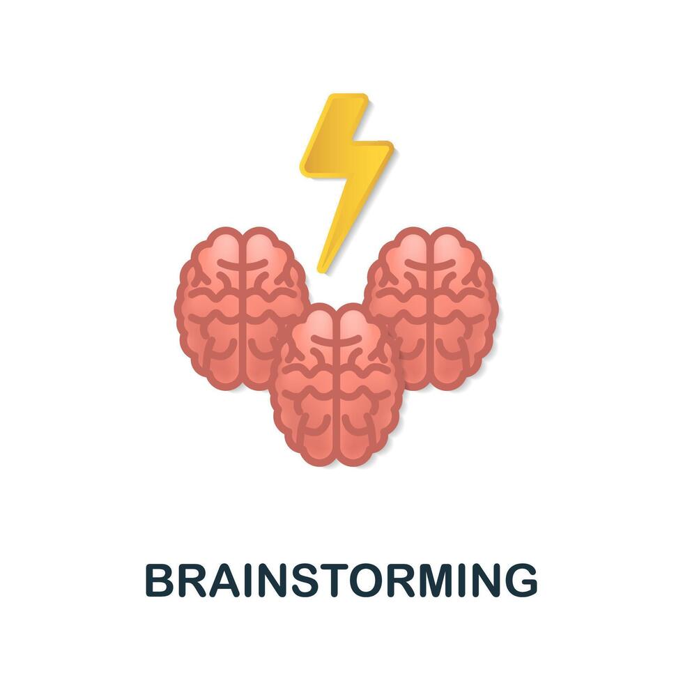 Brainstorming icon. 3d illustration from brain procces collection. Creative Brainstorming 3d icon for web design, templates, infographics and more vector