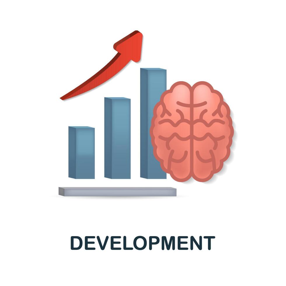 Development icon. 3d illustration from brain procces collection. Creative Development 3d icon for web design, templates, infographics and more vector