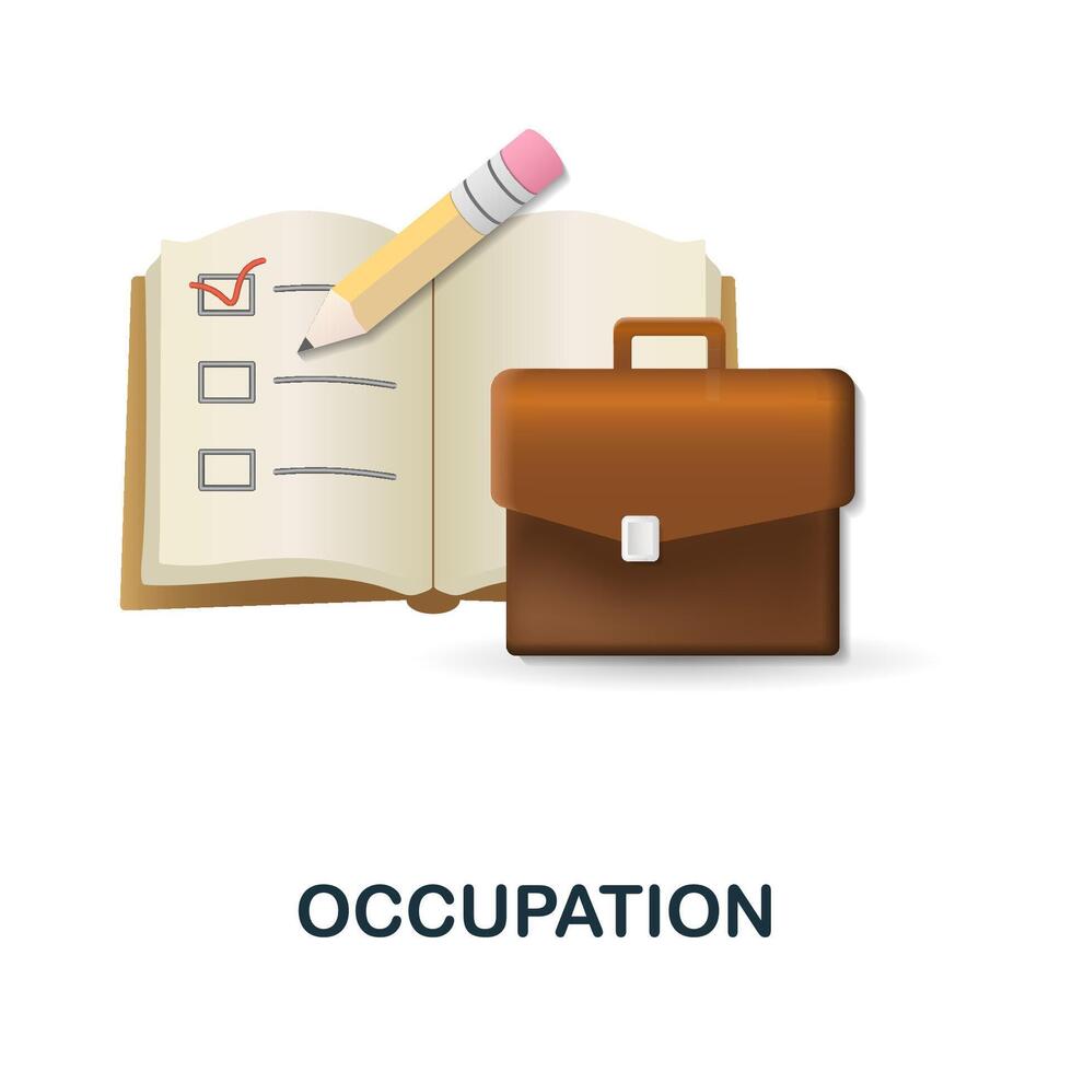 Occupation icon. 3d illustration from business training collection. Creative Occupation 3d icon for web design, templates, infographics and more vector