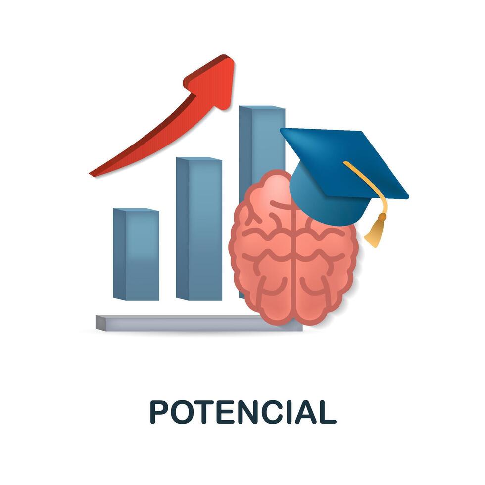 Potencial icon. 3d illustration from business training collection. Creative Potencial 3d icon for web design, templates, infographics and more vector