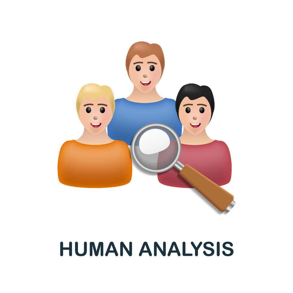 Human Analysis icon. 3d illustration from business training collection. Creative Human Analysis 3d icon for web design, templates, infographics and more vector
