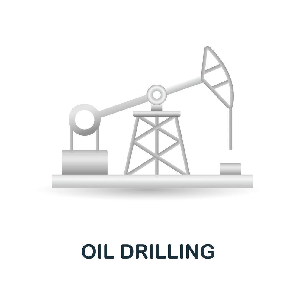 Oil Drilling icon. 3d illustration from climate change collection. Creative Oil Drilling 3d icon for web design, templates, infographics and more vector