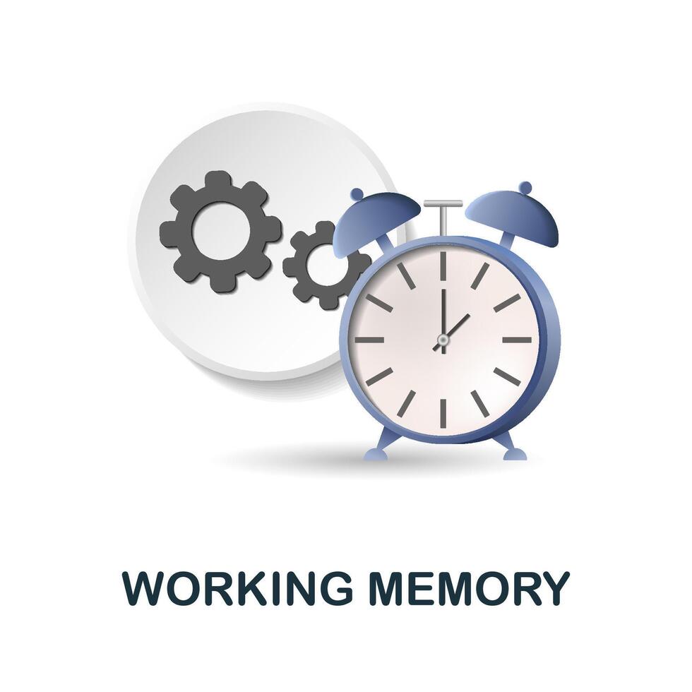 Working Memory icon. 3d illustration from cognitive skills collection. Creative Working Memory 3d icon for web design, templates, infographics and more vector