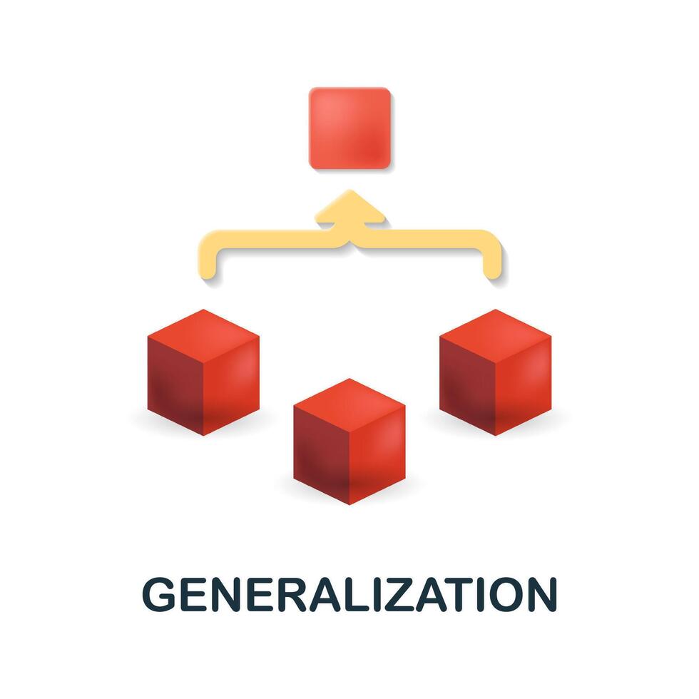 Generalization icon. 3d illustration from cognitive skills collection. Creative Generalization 3d icon for web design, templates, infographics and more vector