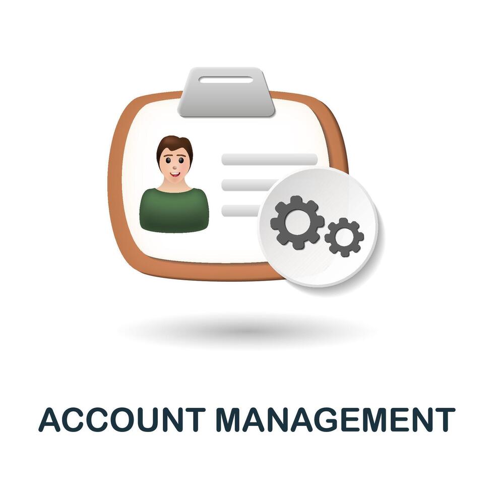 Account Management icon. 3d illustration from company management collection. Creative Account Management 3d icon for web design, templates, infographics and more vector