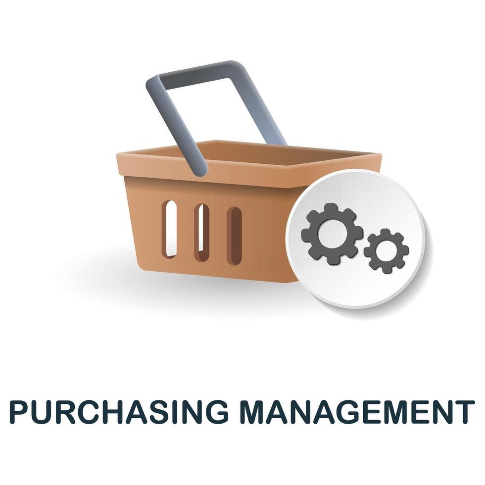 Purchasing Management icon. 3d illustration from company management collection. Creative Purchasing Management 3d icon for web design, templates, infographics and more vector