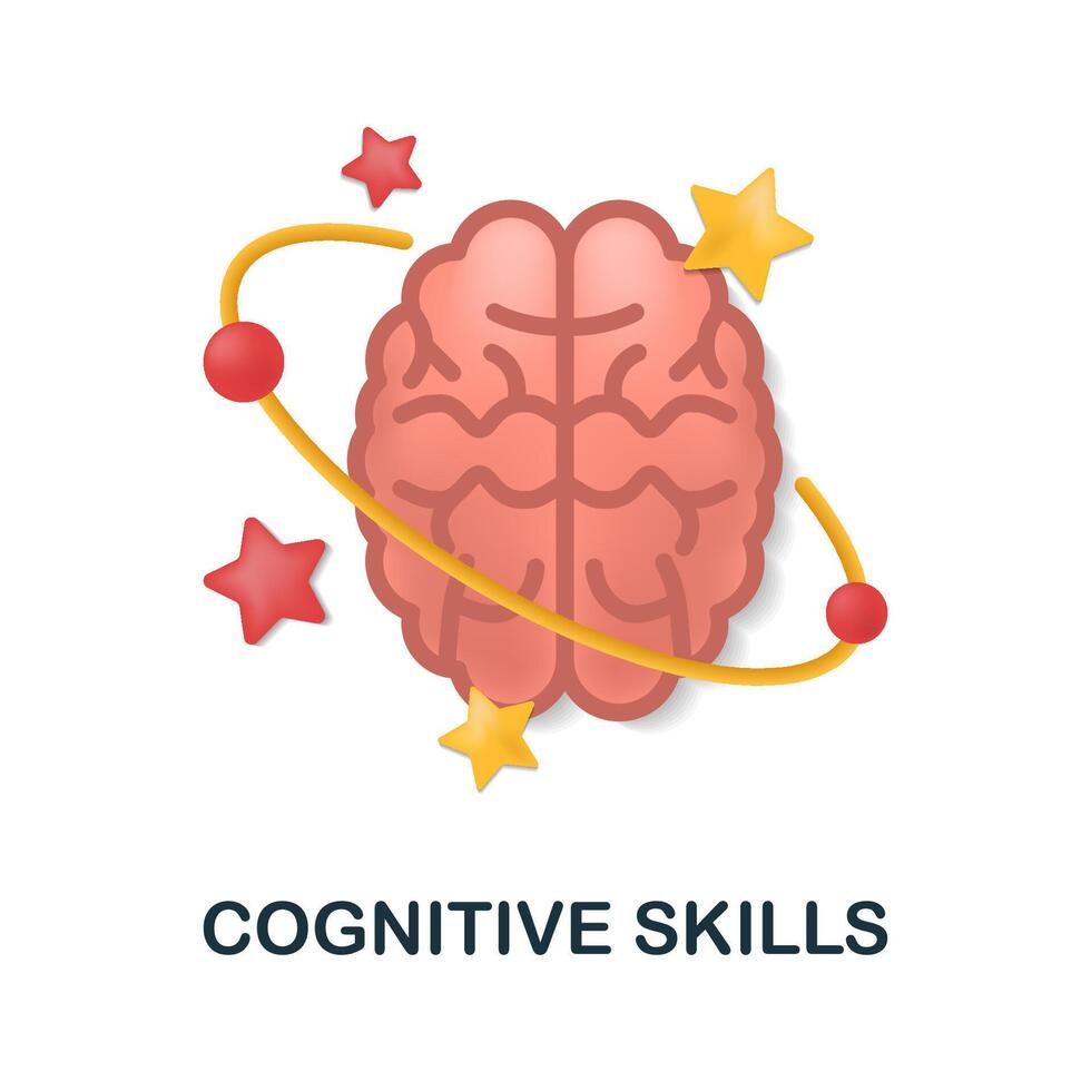 Cognitive Skills icon. 3d illustration from cognitive skills collection. Creative Cognitive Skills 3d icon for web design, templates, infographics and more vector