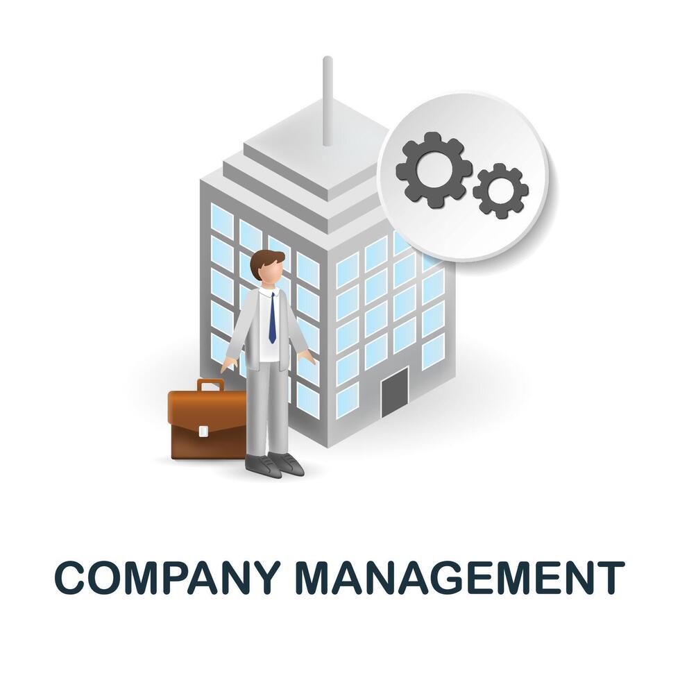 Company Management icon. 3d illustration from company management collection. Creative Company Management 3d icon for web design, templates, infographics and more vector