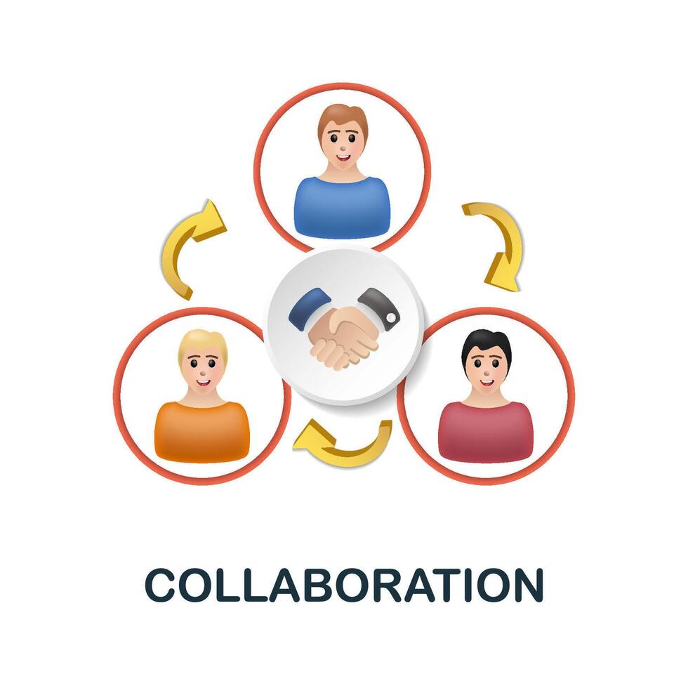 Collaboration icon. 3d illustration from company value collection. Creative Collaboration 3d icon for web design, templates, infographics and more vector