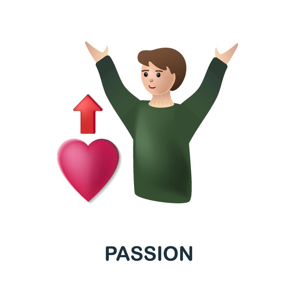 Passion icon. 3d illustration from company value collection. Creative Passion 3d icon for web design, templates, infographics and more vector