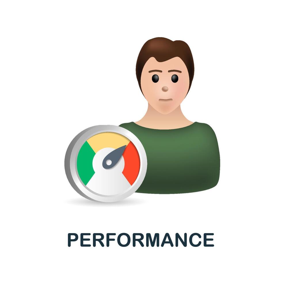 Performance icon. 3d illustration from company value collection. Creative Performance 3d icon for web design, templates, infographics and more vector