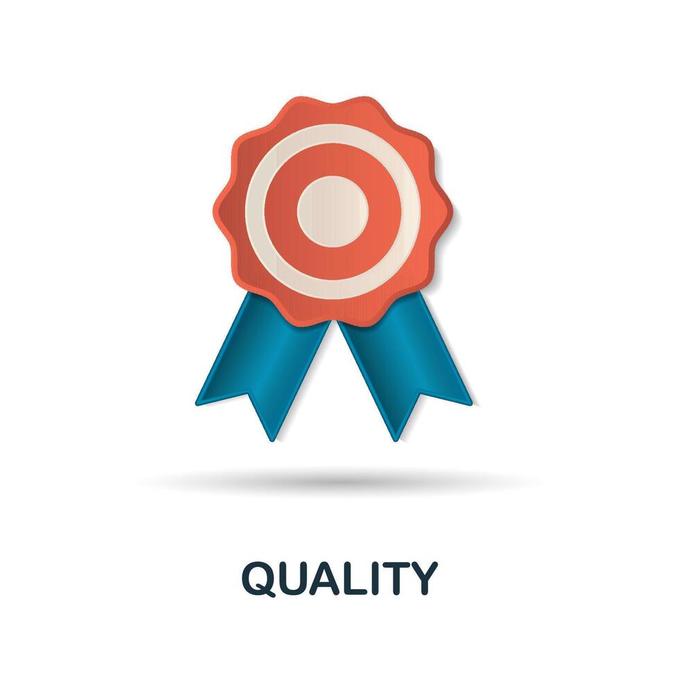 Quality icon. 3d illustration from company value collection. Creative Quality 3d icon for web design, templates, infographics and more vector