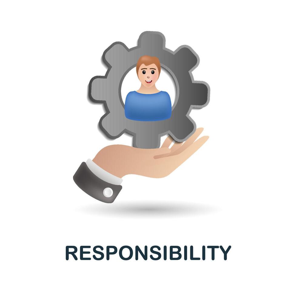 Responsibility icon. 3d illustration from company value collection. Creative Responsibility 3d icon for web design, templates, infographics and more vector
