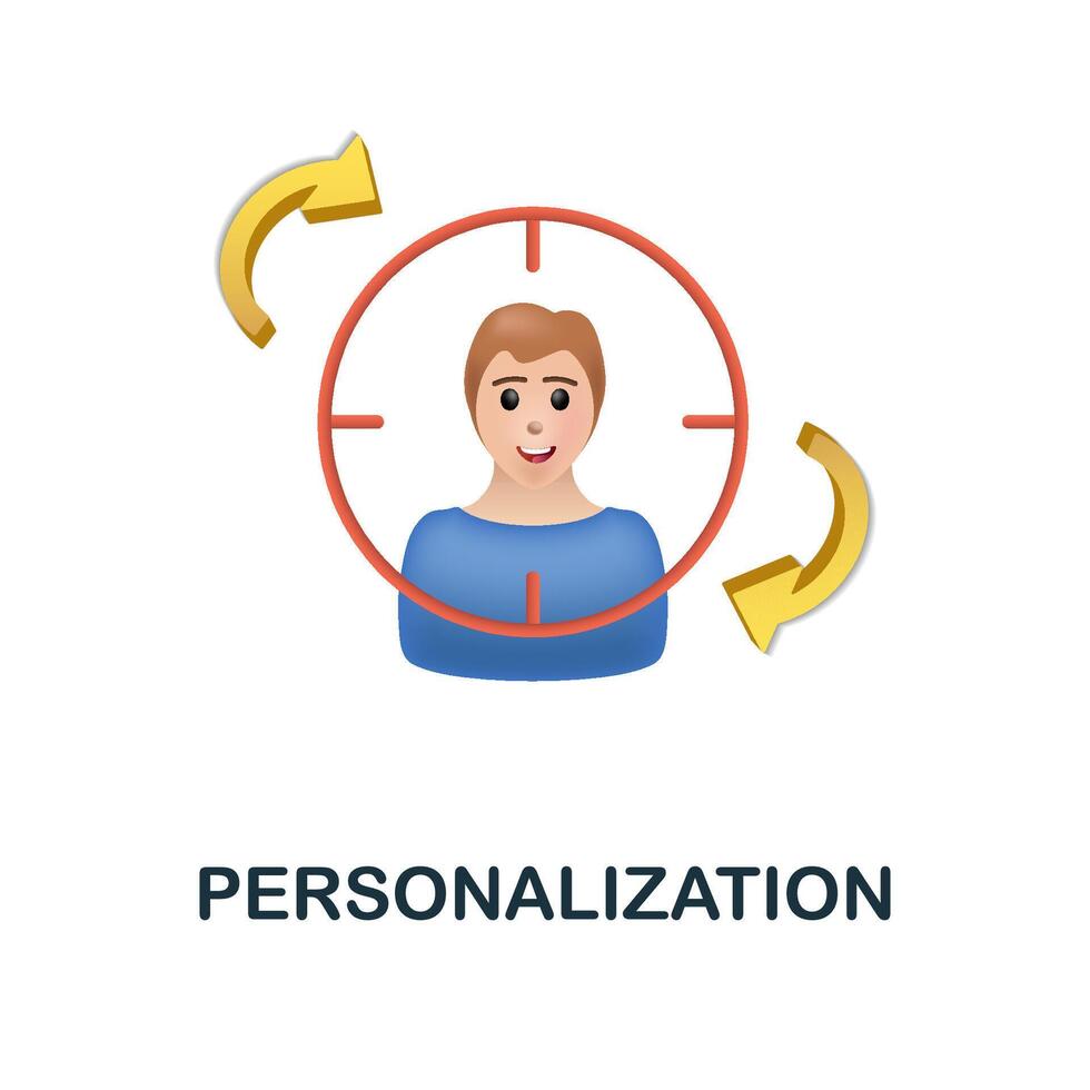 Personalization icon. 3d illustration from content marketing collection. Creative Personalization 3d icon for web design, templates, infographics and more vector