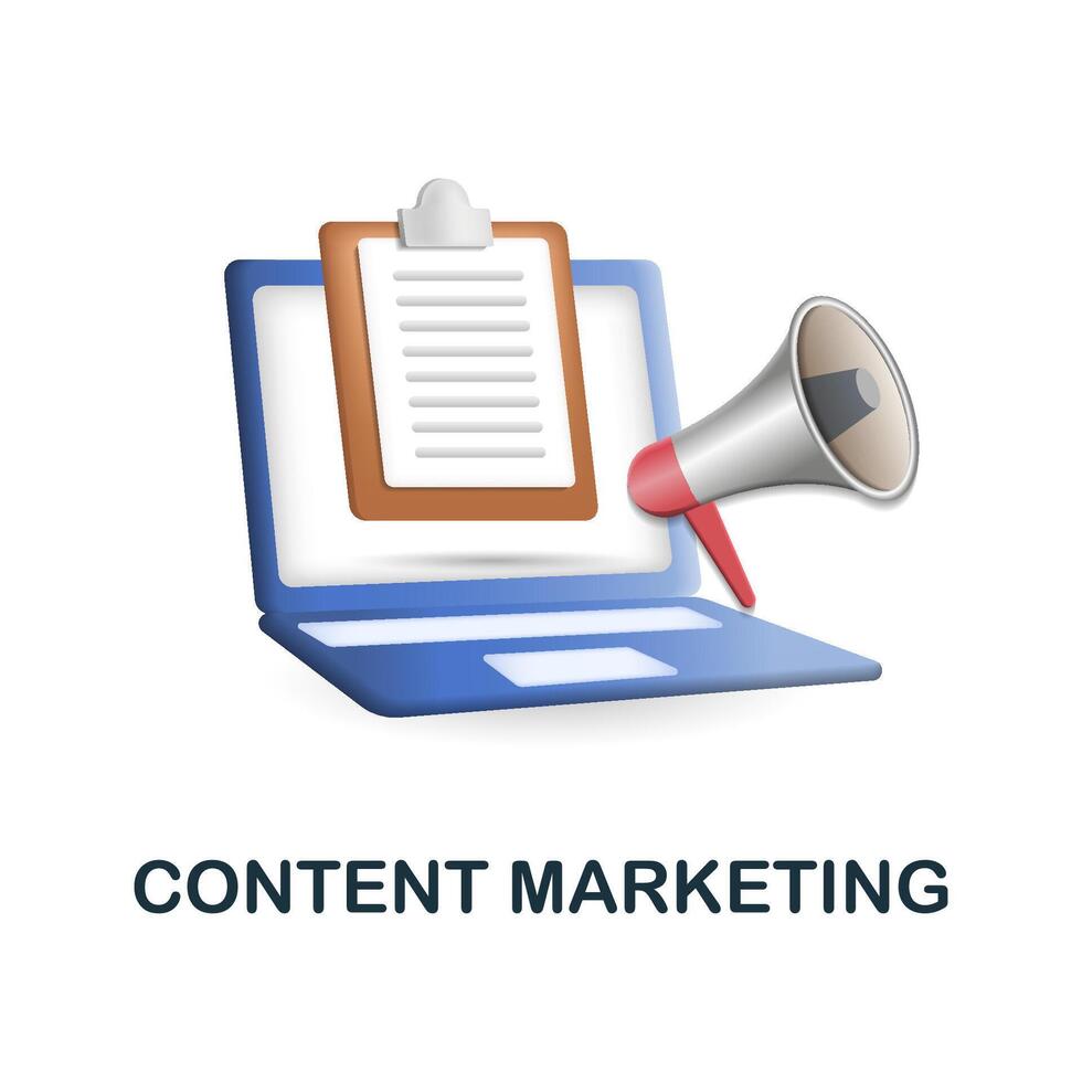 Content Marketing icon. 3d illustration from content marketing collection. Creative Content Marketing 3d icon for web design, templates, infographics and more vector