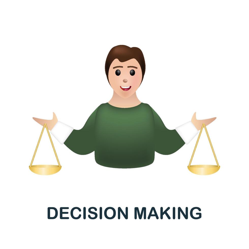 Decision Making icon. 3d illustration from corporate development collection. Creative Decision Making 3d icon for web design, templates, infographics and more vector