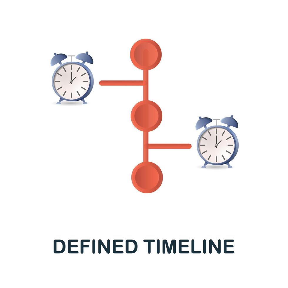 Defined Timeline icon. 3d illustration from corporate development collection. Creative Defined Timeline 3d icon for web design, templates, infographics and more vector