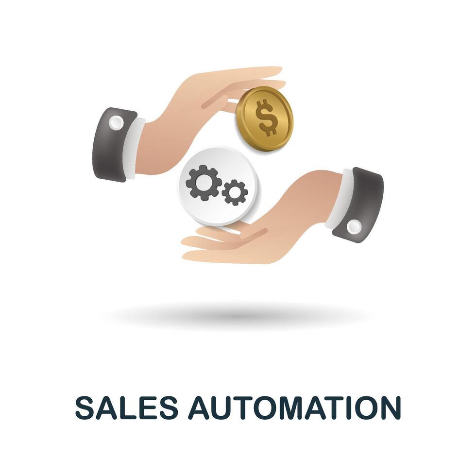 Sales Automation icon. 3d illustration from corporate development collection. Creative Sales Automation 3d icon for web design, templates, infographics and more vector