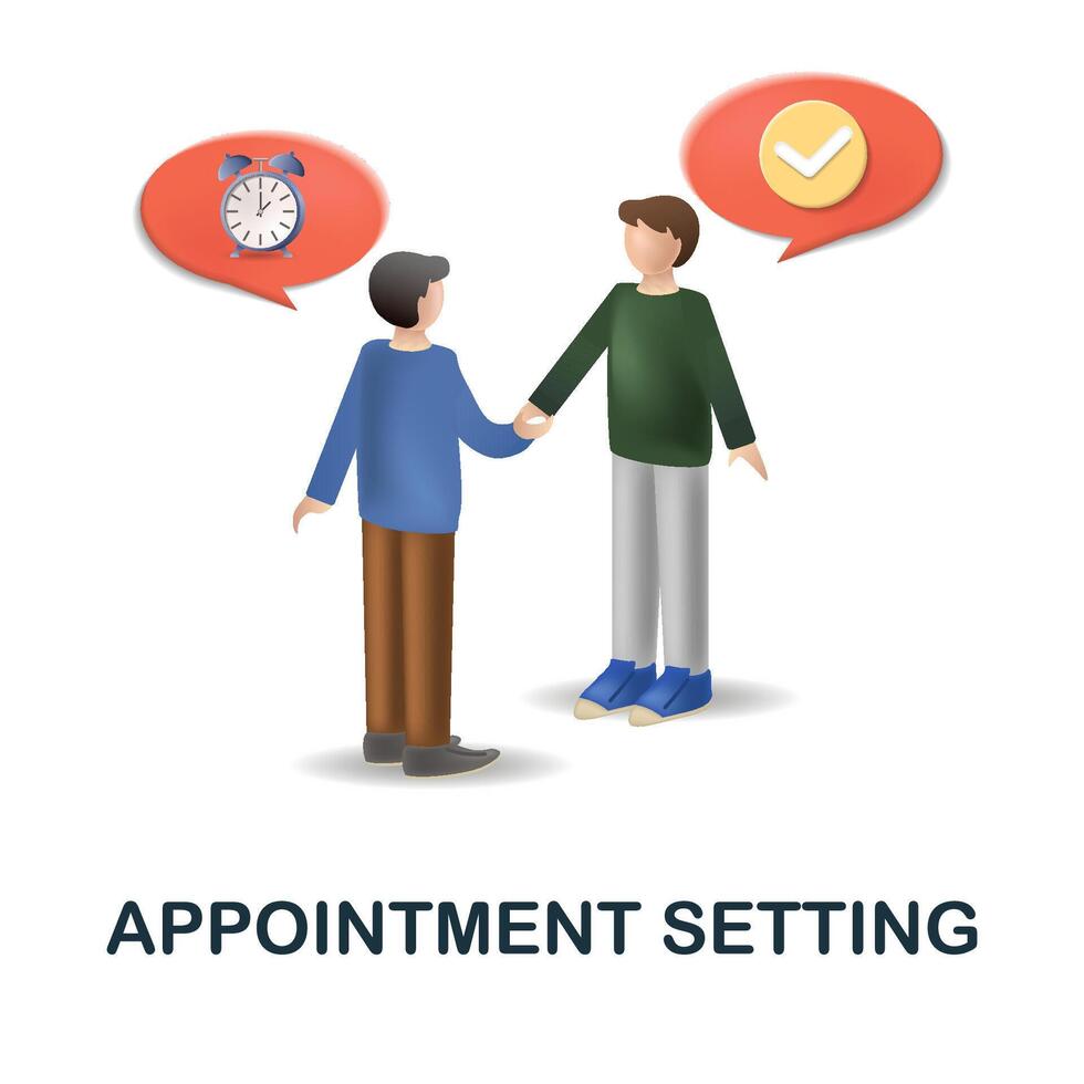 Appointment Setting icon. 3d illustration from corporate development collection. Creative Appointment Setting 3d icon for web design, templates, infographics and more vector