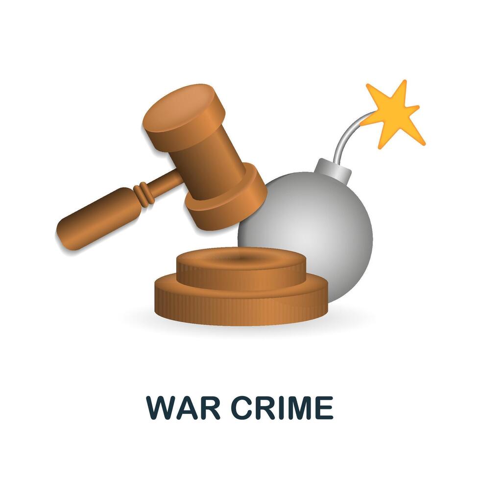 War Crime icon. 3d illustration from crime collection. Creative War Crime 3d icon for web design, templates, infographics and more vector