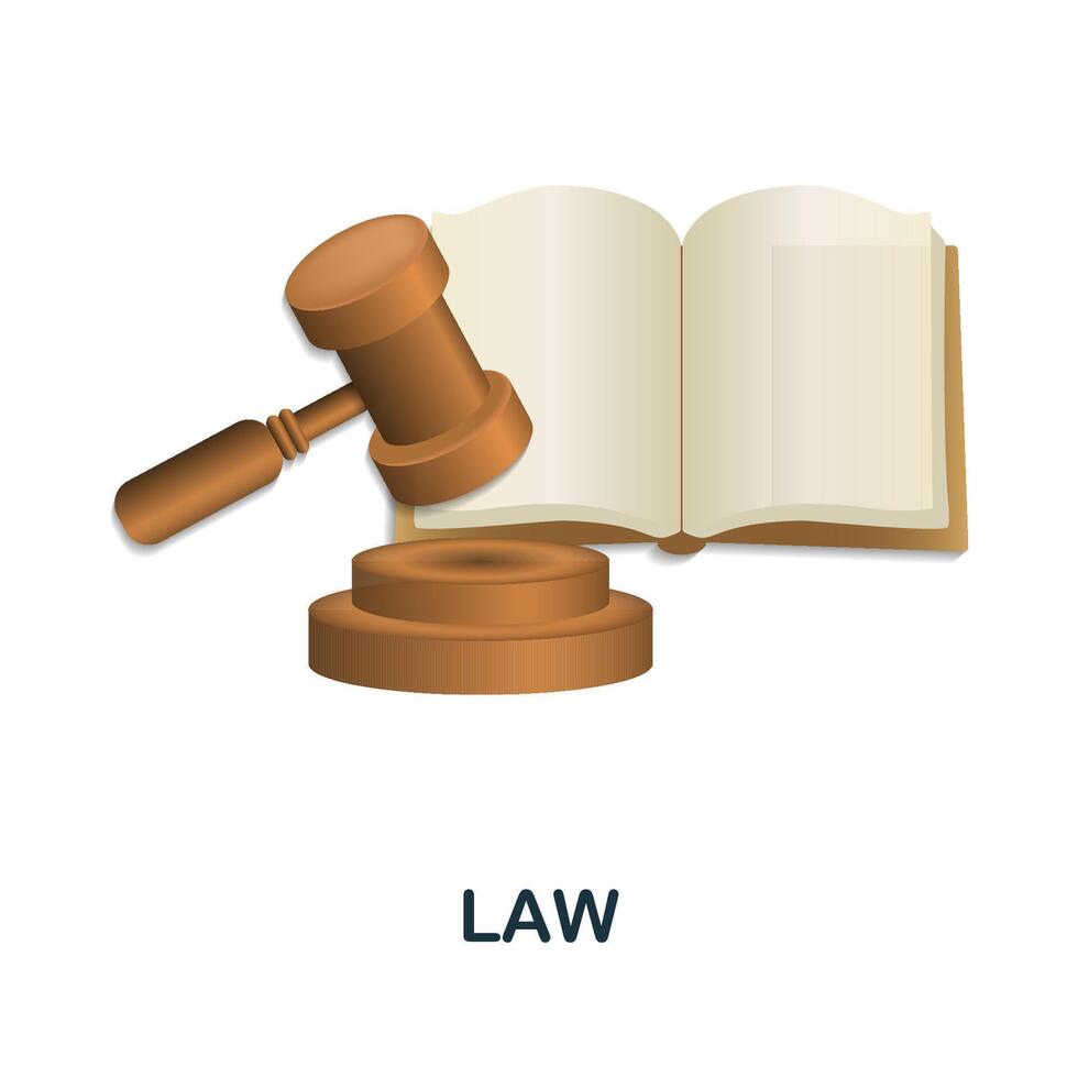 Law icon. 3d illustration from crime collection. Creative Law 3d icon for web design, templates, infographics and more vector