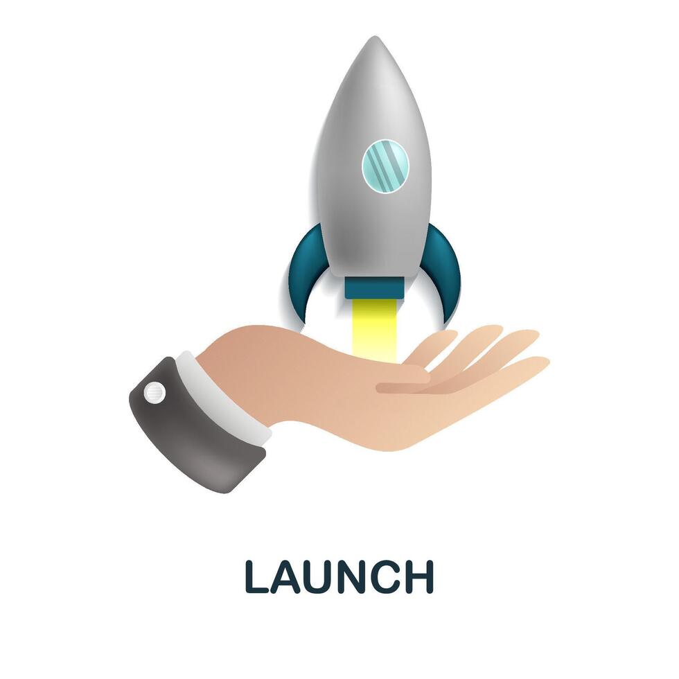 Launch icon. 3d illustration from crowdfunding collection. Creative Launch 3d icon for web design, templates, infographics and more vector