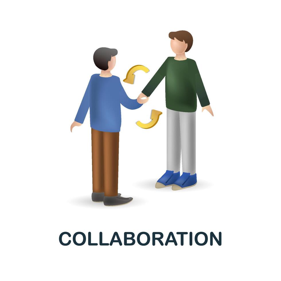 Collaboration icon. 3d illustration from crowdfunding collection. Creative Collaboration 3d icon for web design, templates, infographics and more vector