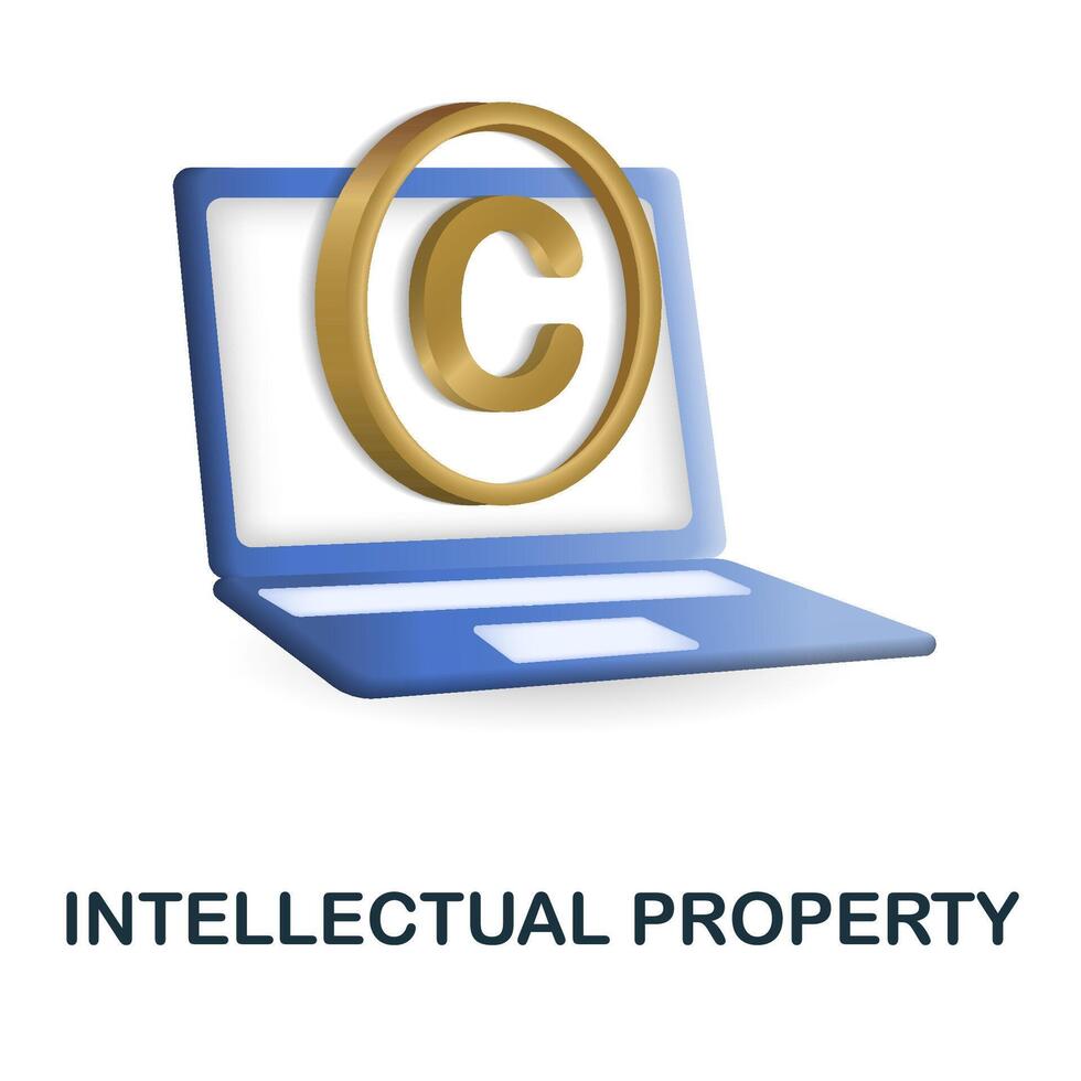 Intellectual Property icon. 3d illustration from crowdfunding collection. Creative Intellectual Property 3d icon for web design, templates, infographics and more vector