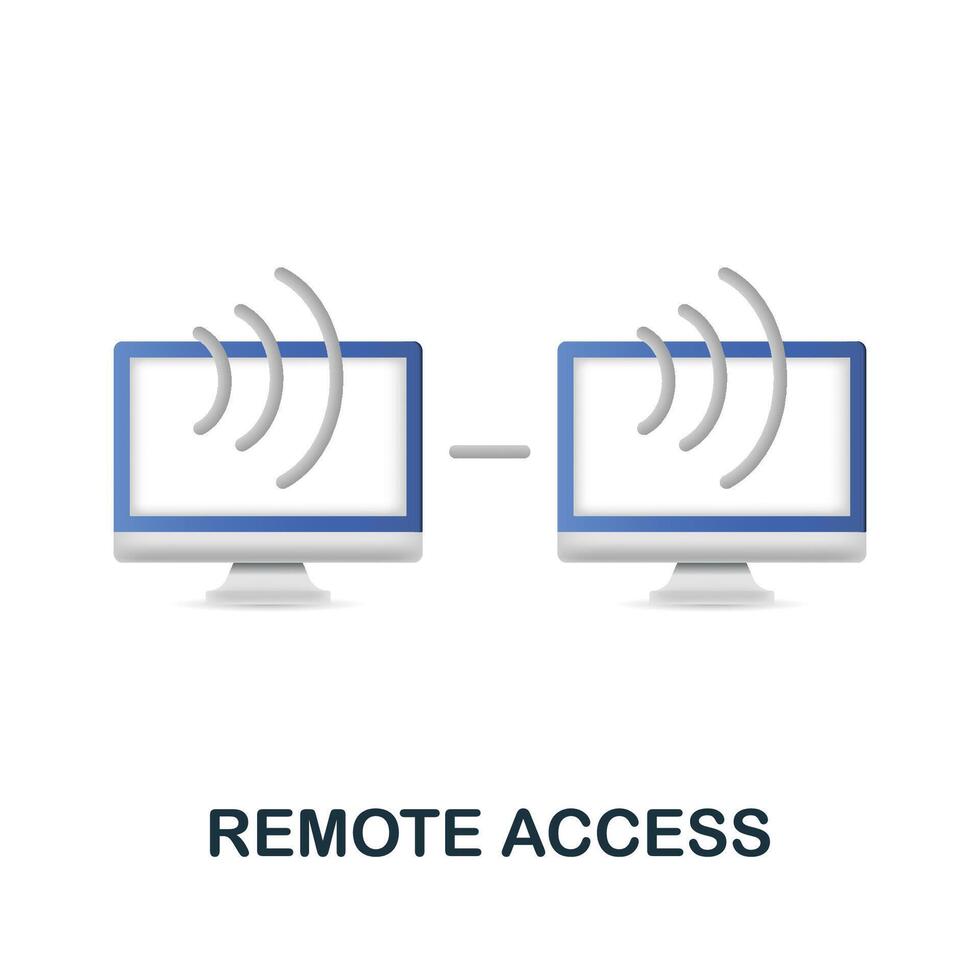 Remote Access icon. 3d illustration from cybercrime collection. Creative Remote Access 3d icon for web design, templates, infographics and more vector