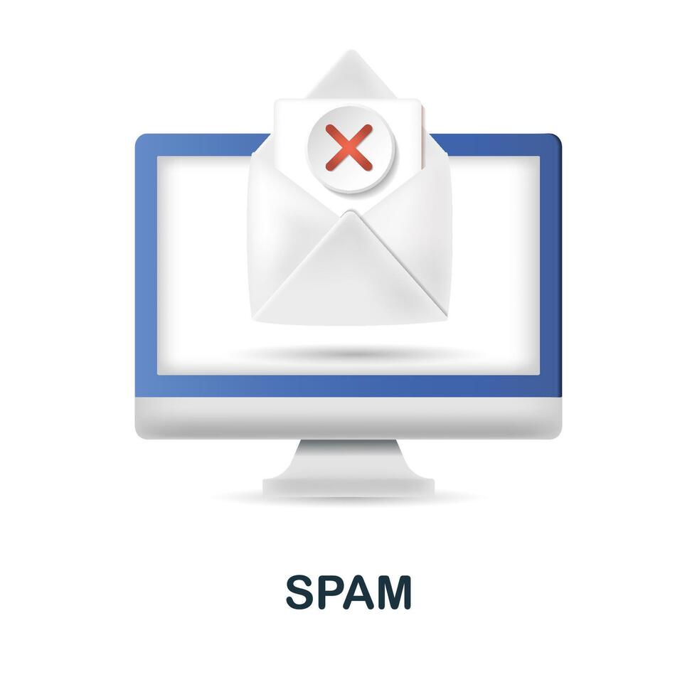 Spam icon. 3d illustration from cybercrime collection. Creative Spam 3d icon for web design, templates, infographics and more vector
