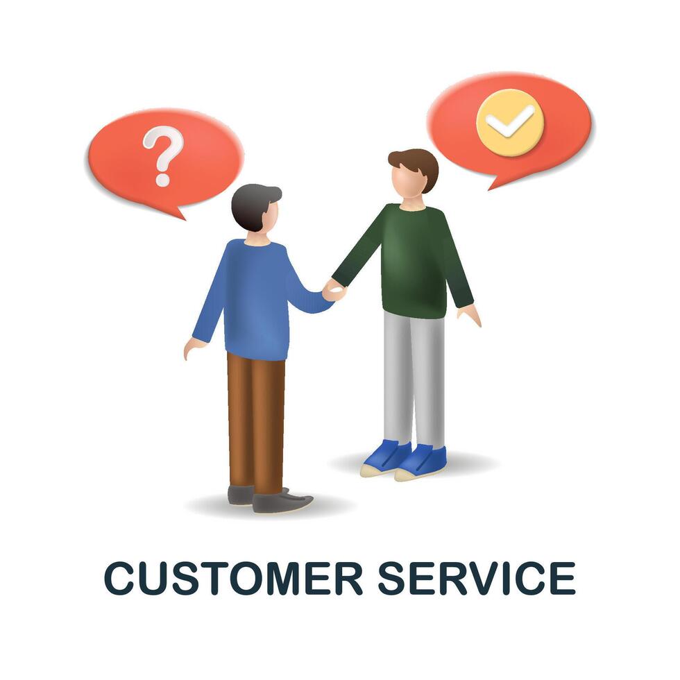 Customer Service icon. 3d illustration from customer relationship collection. Creative Customer Service 3d icon for web design, templates, infographics and more vector