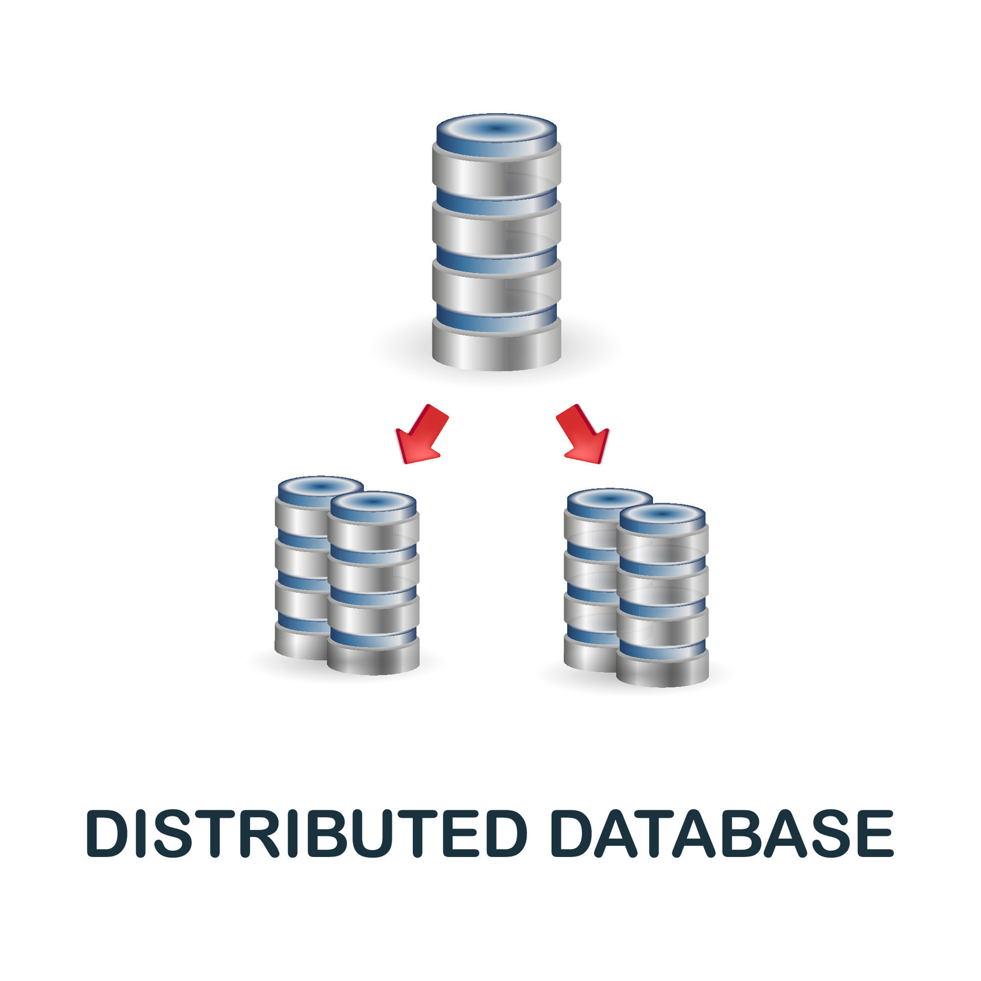 Distributed Database icon. 3d illustration from data science collection ...