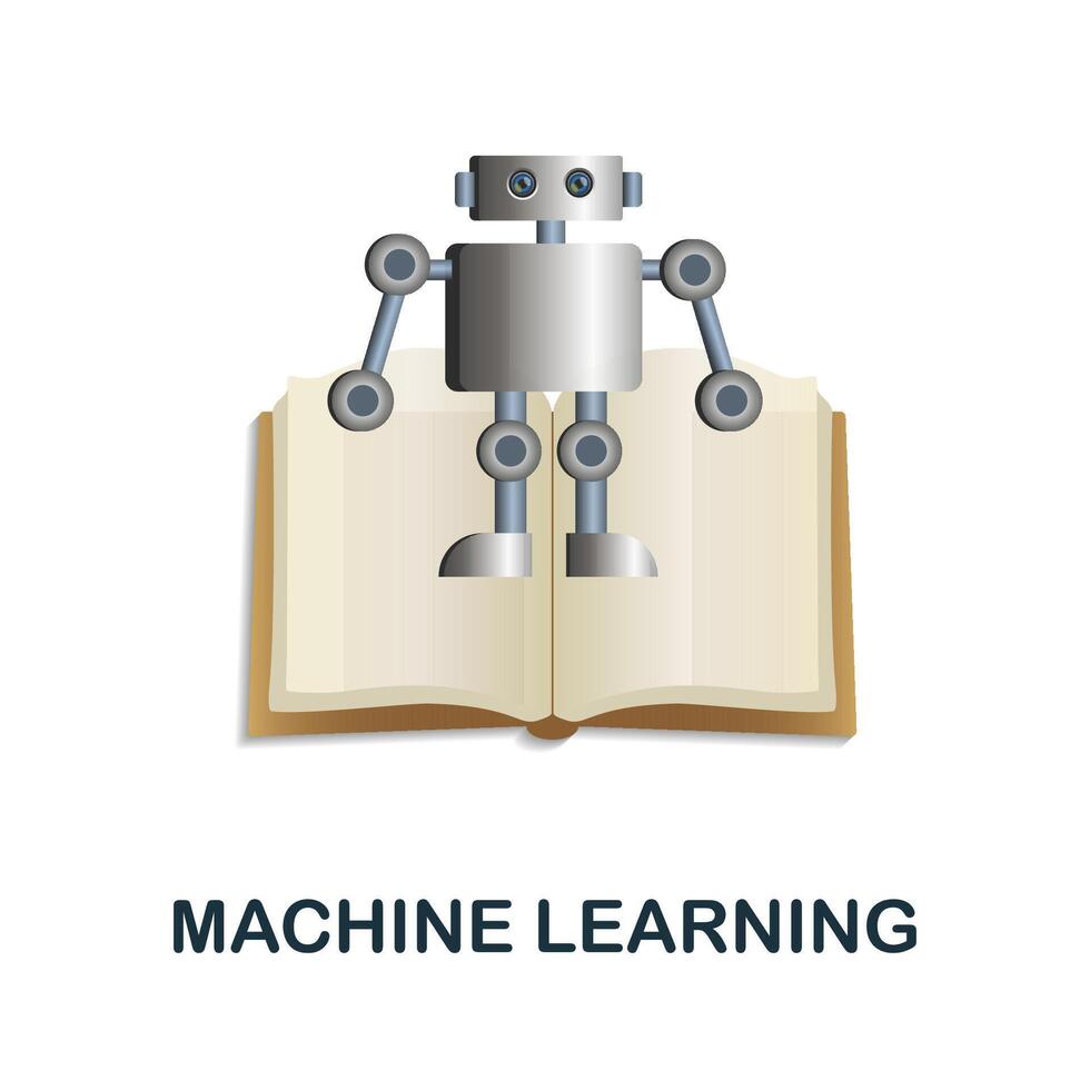 Machine Learning icon. 3d illustration from data science collection. Creative Machine Learning 3d icon for web design, templates, infographics and more vector
