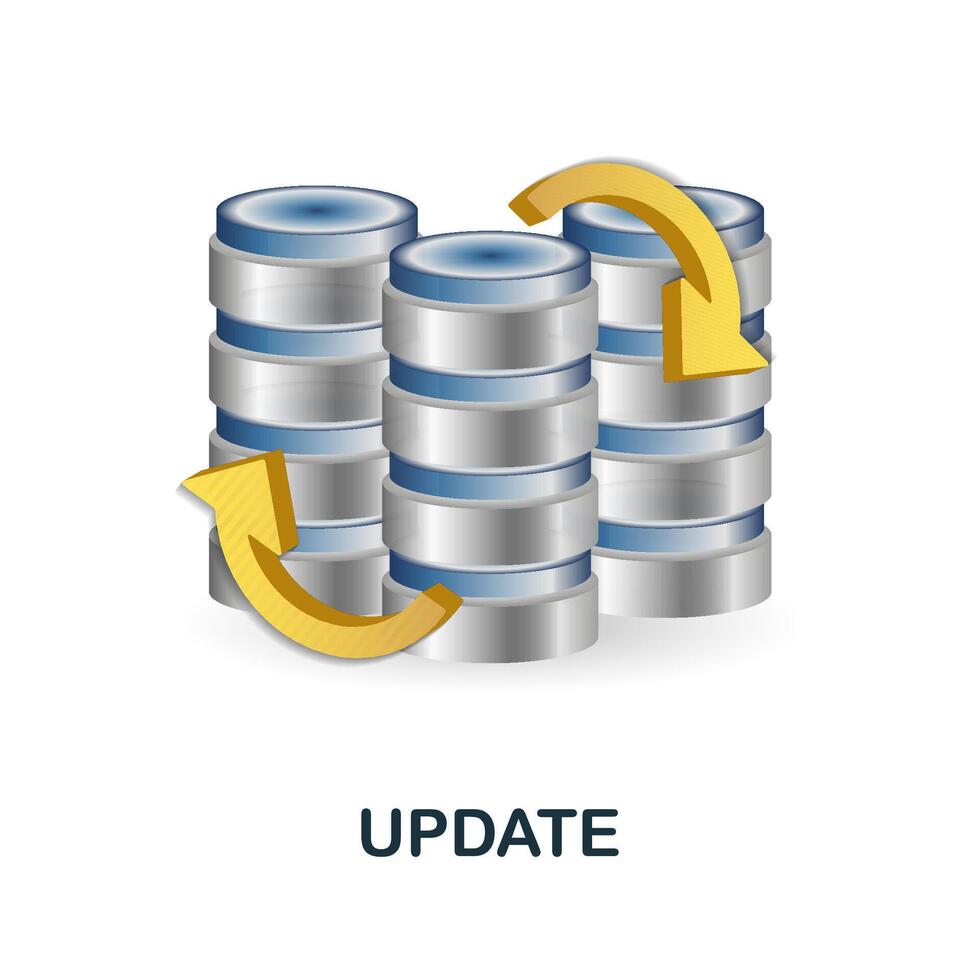 Update icon. 3d illustration from data science collection. Creative Update 3d icon for web design, templates, infographics and more vector