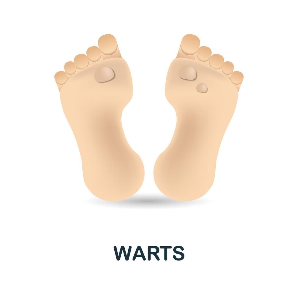 Warts icon. 3d illustration from deseases collection. Creative Warts 3d icon for web design, templates, infographics and more vector