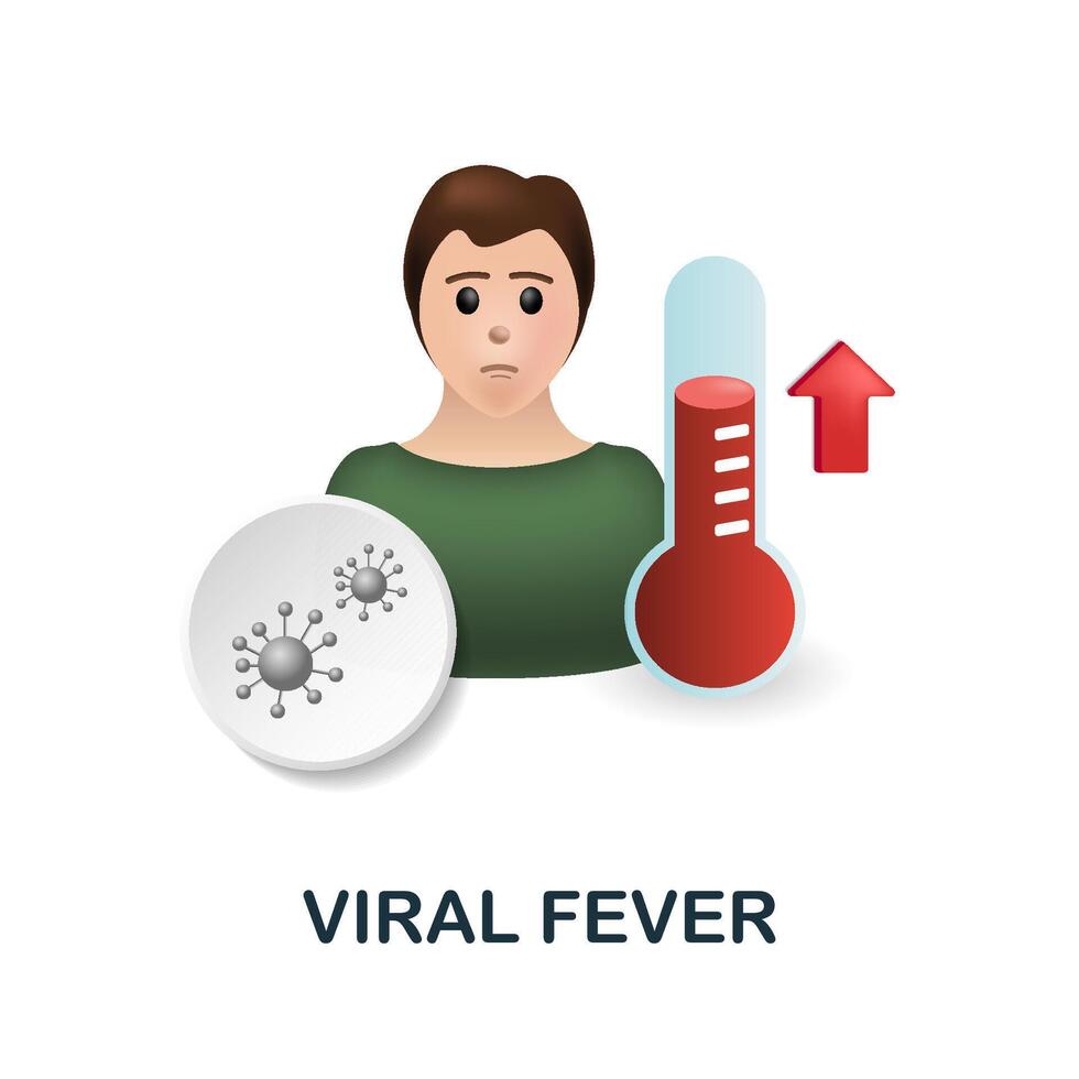 Viral Fever icon. 3d illustration from deseases collection. Creative Viral Fever 3d icon for web design, templates, infographics and more vector