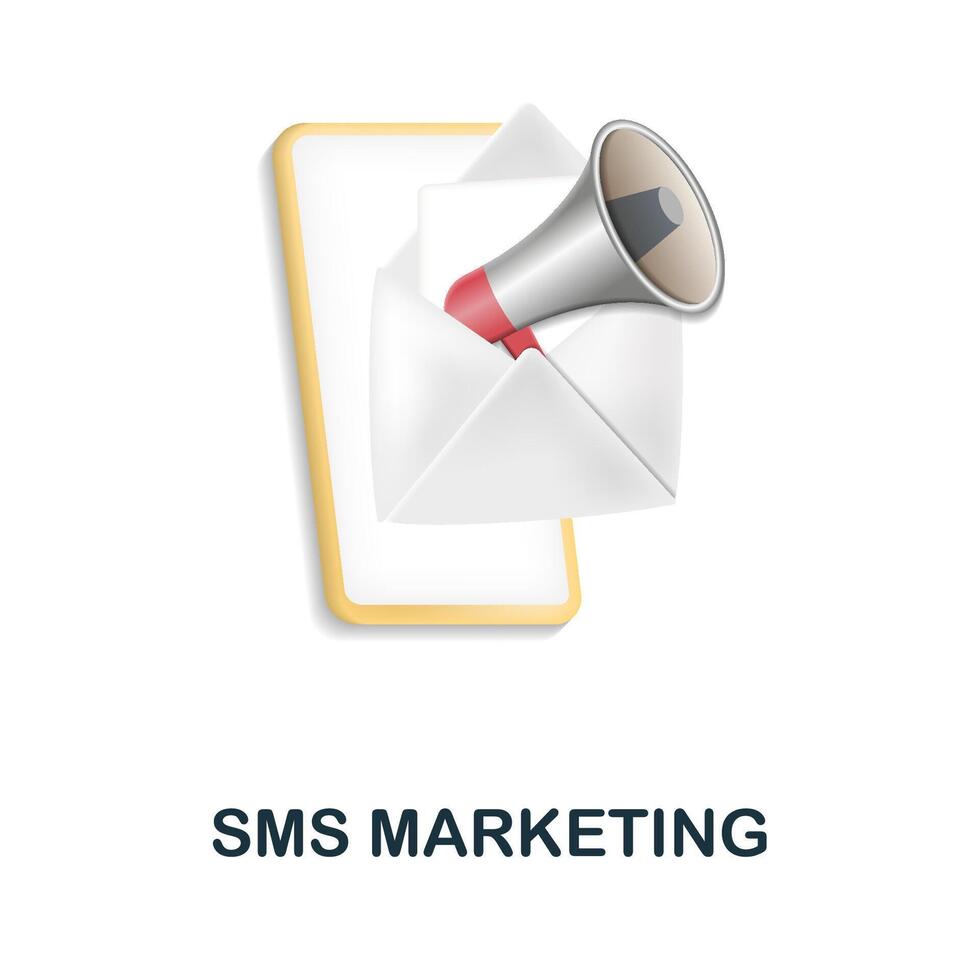 Sms Marketing icon. 3d illustration from digital marketing collection. Creative Sms Marketing 3d icon for web design, templates, infographics and more vector