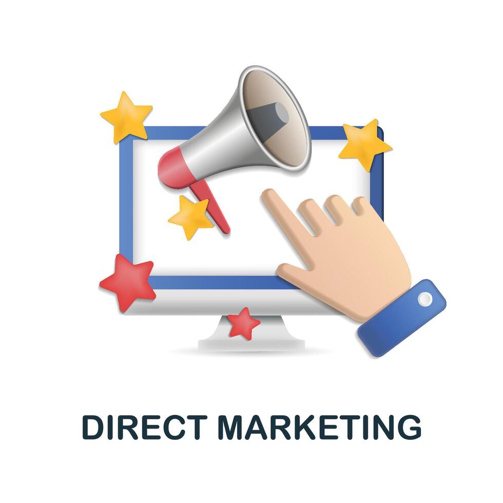 Direct Marketing icon. 3d illustration from digital marketing collection. Creative Direct Marketing 3d icon for web design, templates, infographics and more vector