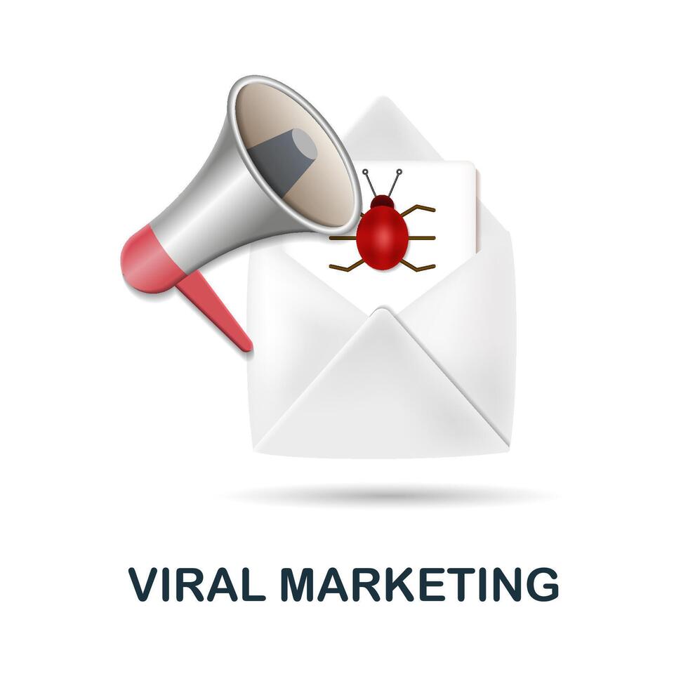 Viral Marketing icon. 3d illustration from digital marketing collection. Creative Viral Marketing 3d icon for web design, templates, infographics and more vector