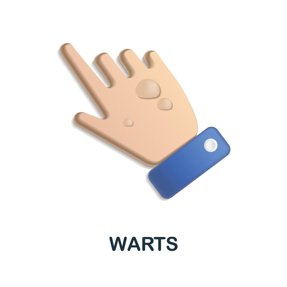 Warts icon. 3d illustration from deseases collection. Creative Warts 3d icon for web design, templates, infographics and more vector