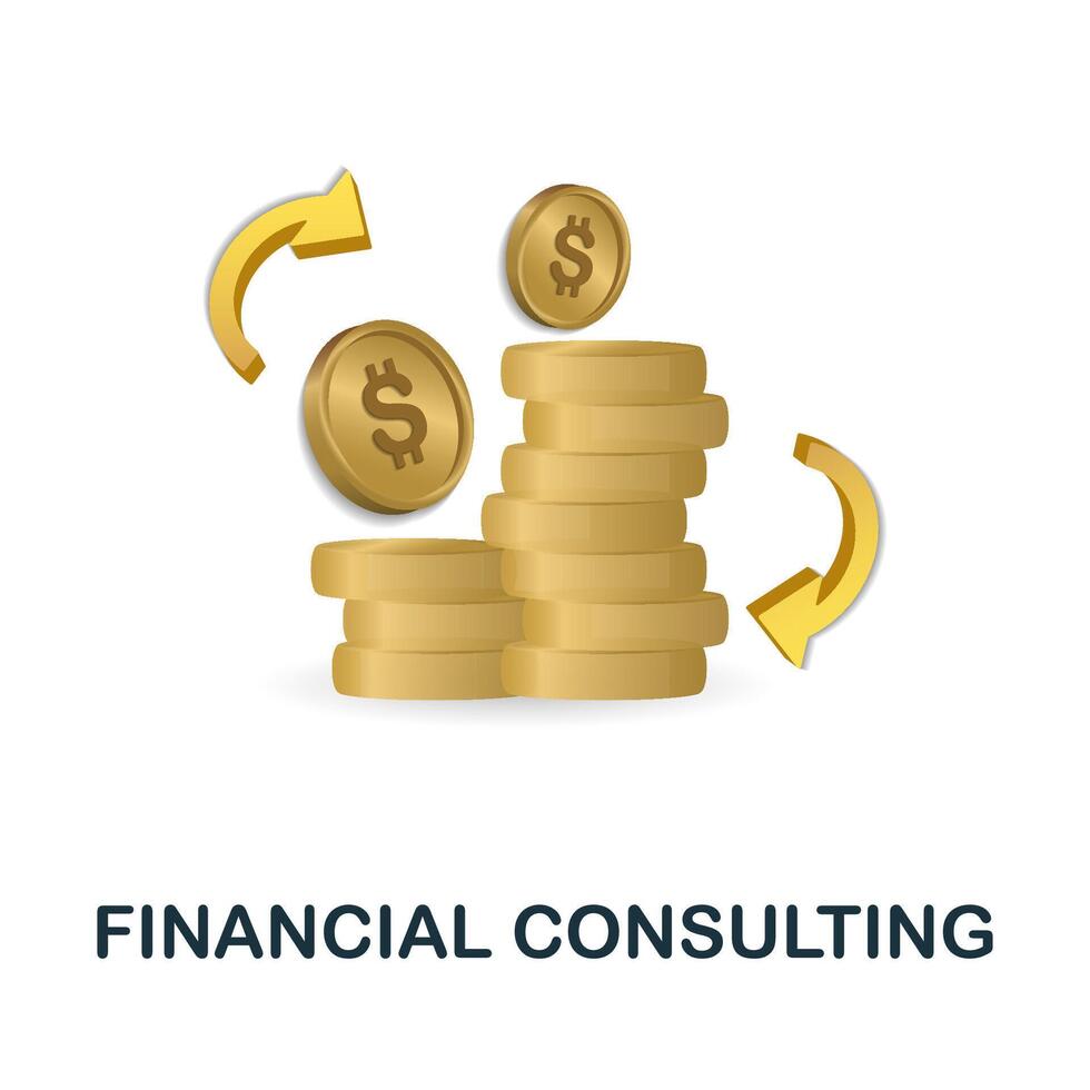 Financial Consulting icon. 3d illustration from finance management collection. Creative Financial Consulting 3d icon for web design, templates, infographics and more vector