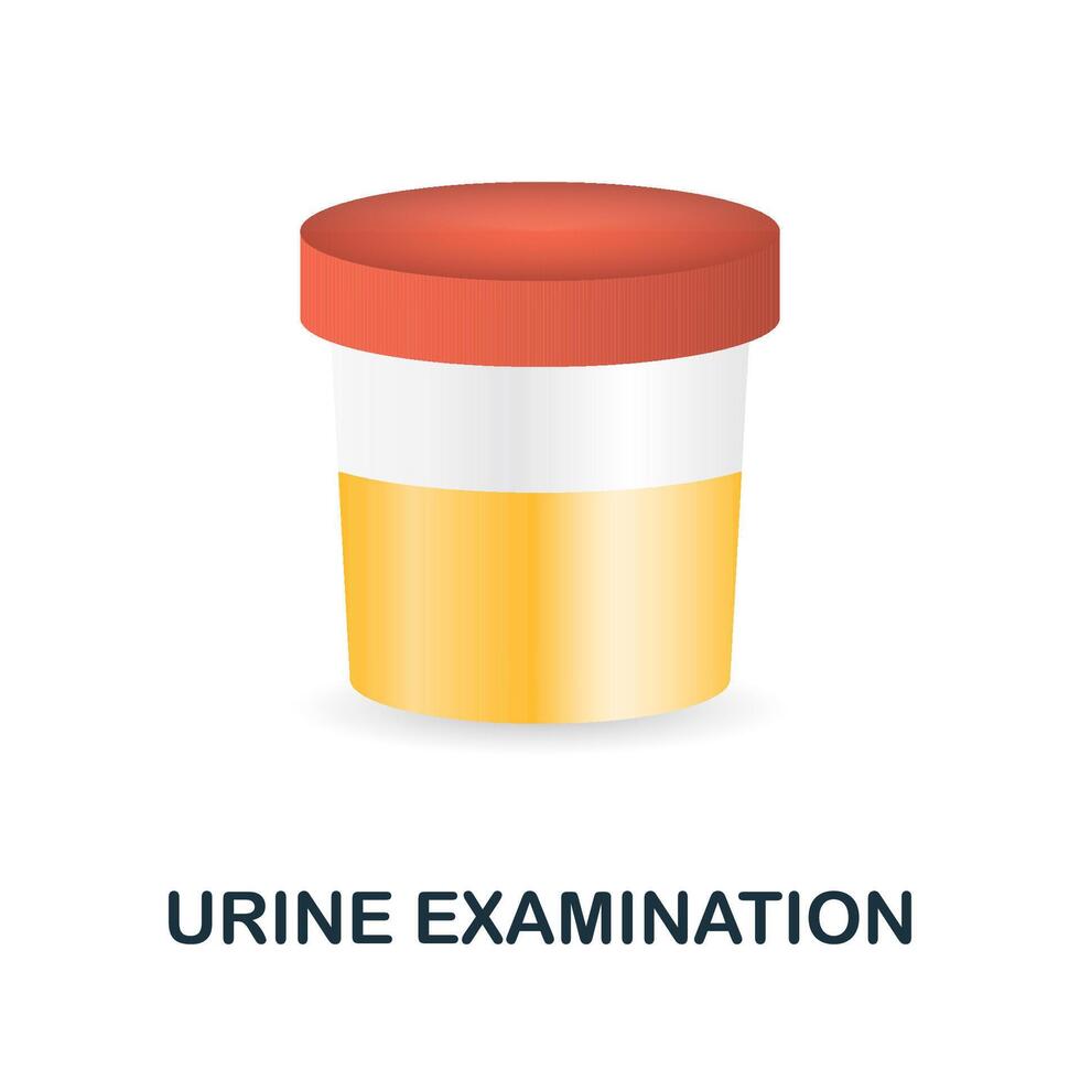 Urine Examination icon. 3d illustration from health check collection. Creative Urine Examination 3d icon for web design, templates, infographics and more vector