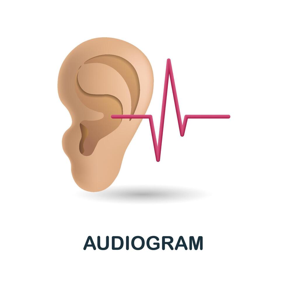 Audiogram icon. 3d illustration from health check collection. Creative Audiogram 3d icon for web design, templates, infographics and more vector