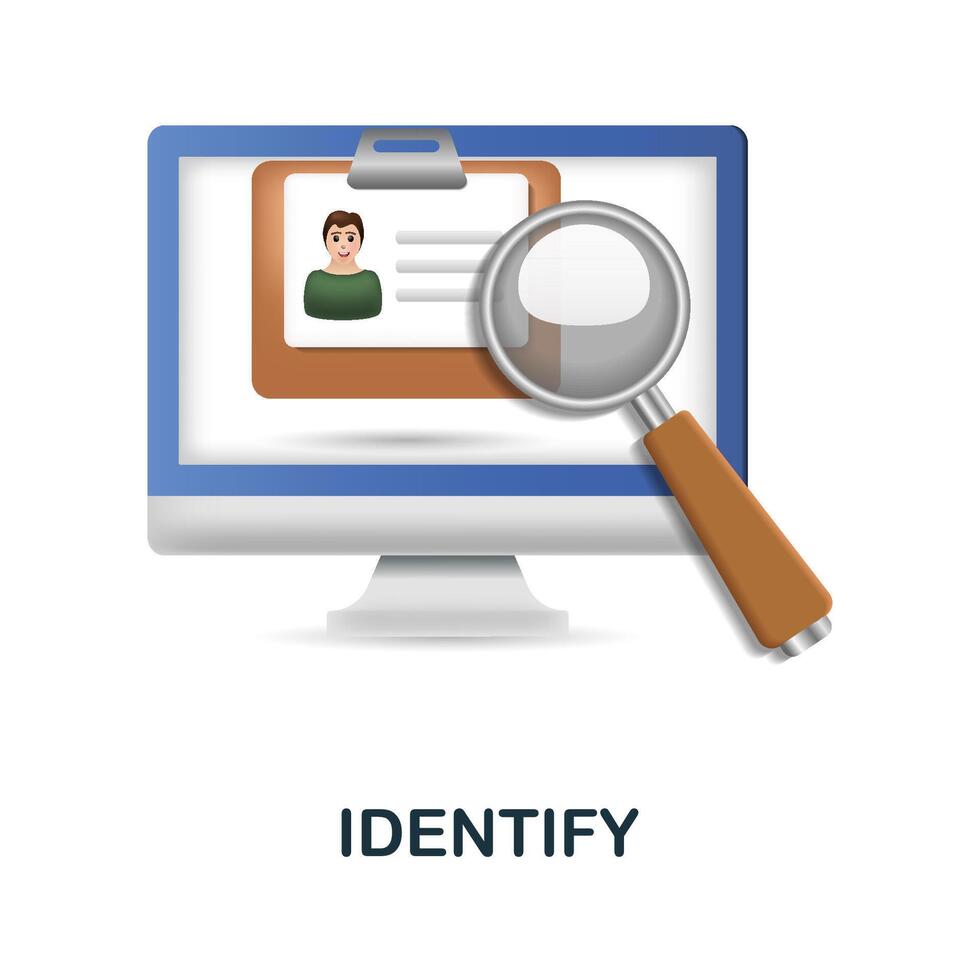 Identify icon. 3d illustration from harassment collection. Creative Identify 3d icon for web design, templates, infographics and more vector