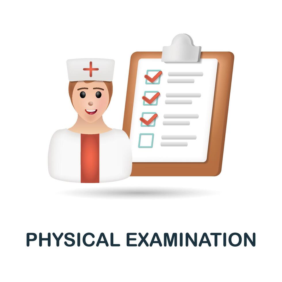 Physical Examination icon. 3d illustration from health check collection. Creative Physical Examination 3d icon for web design, templates, infographics and more vector