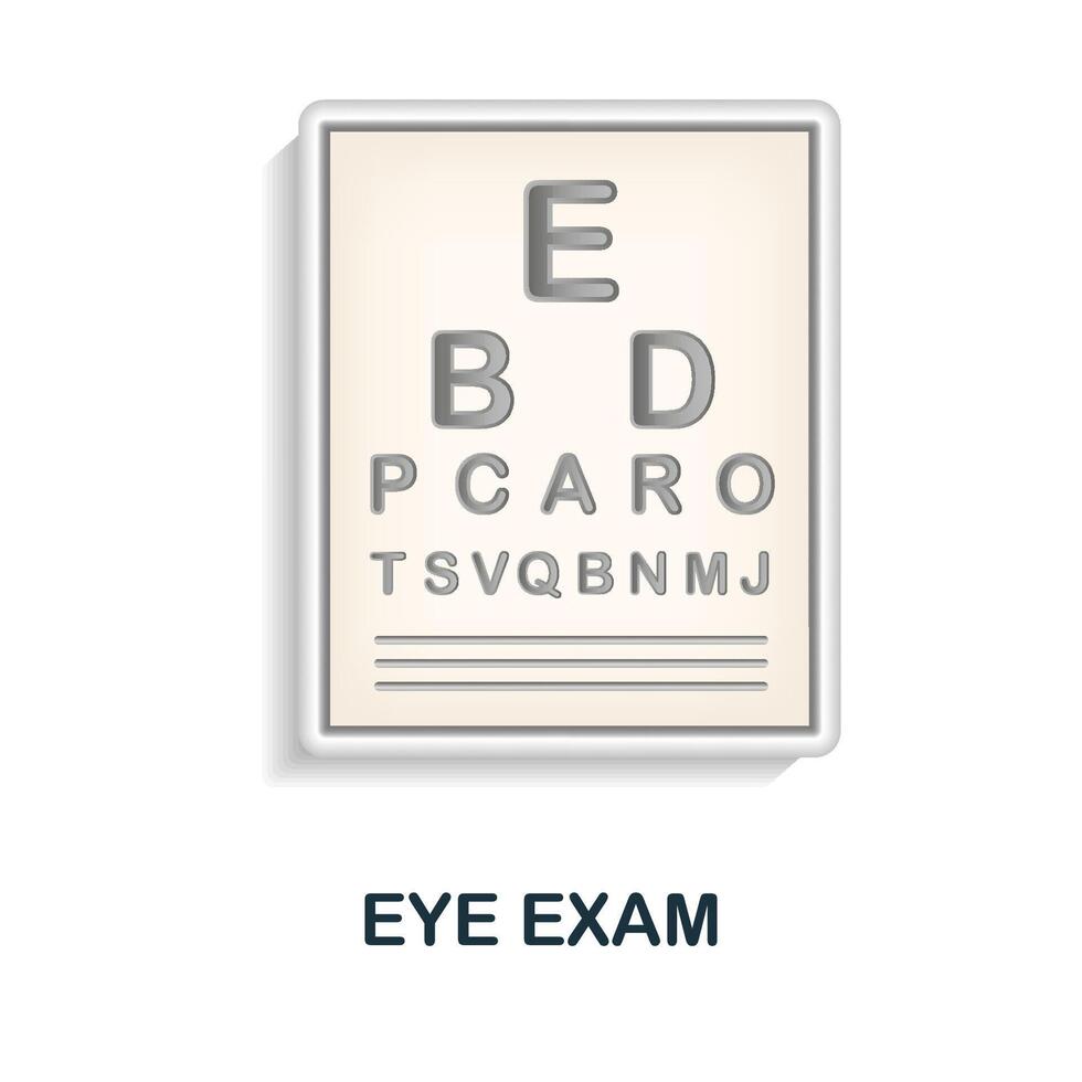 Eye Exam icon. 3d illustration from health check collection. Creative Eye Exam 3d icon for web design, templates, infographics and more vector
